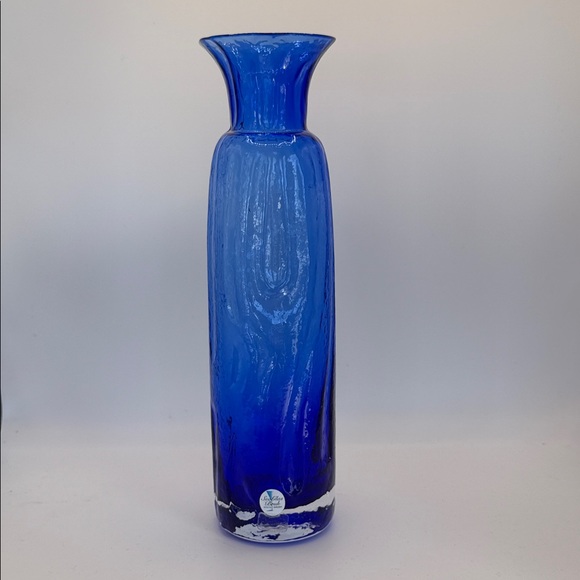 Other - Vintage Sea Glasbruk Cobalt Blue Art Glass Vase by Rune Strand, Sweden, c. 1970s